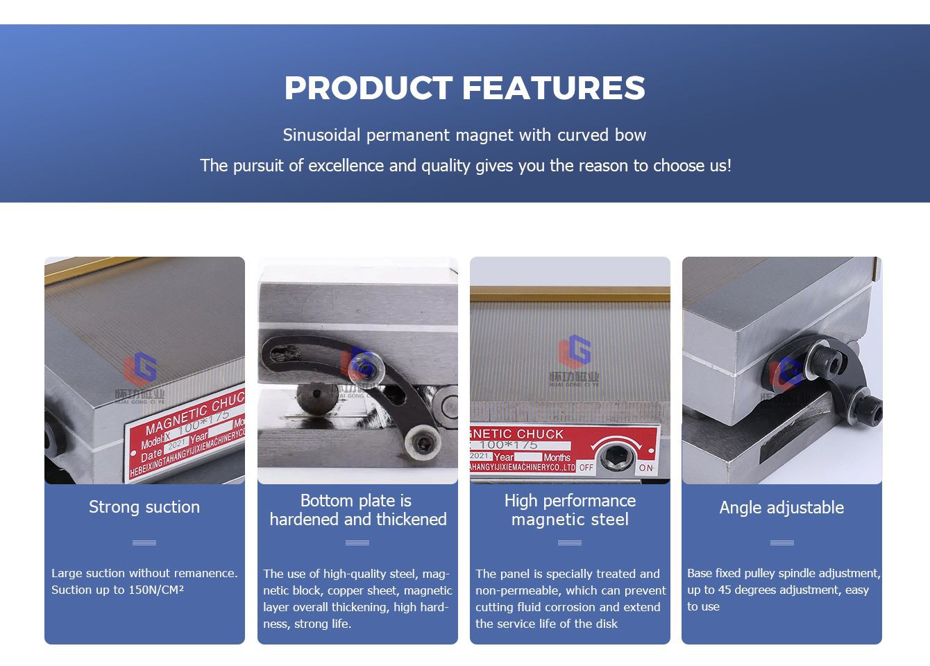 Sinusoidal permanent magnet with curved bow 5001